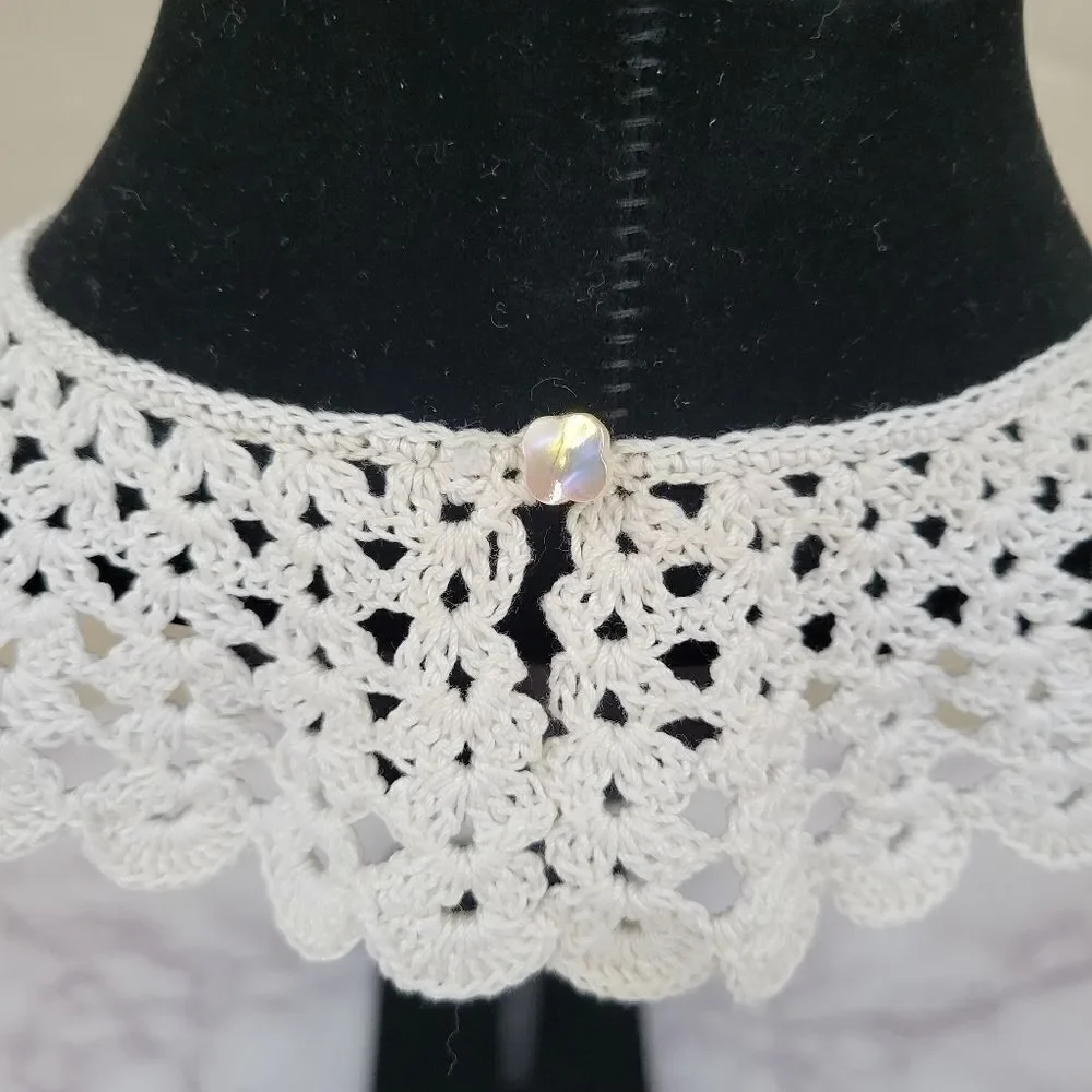Vintage Crochet Collar Knit with scalloped edge